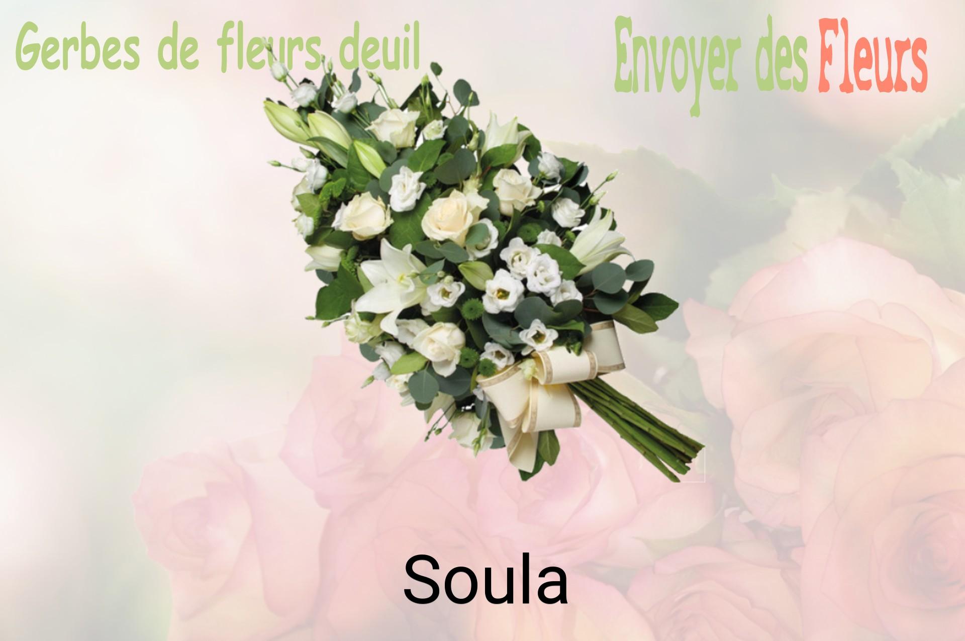Gerbe de fleurs de deuil livrée à Soula